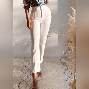 Zara White High-Waisted Pants